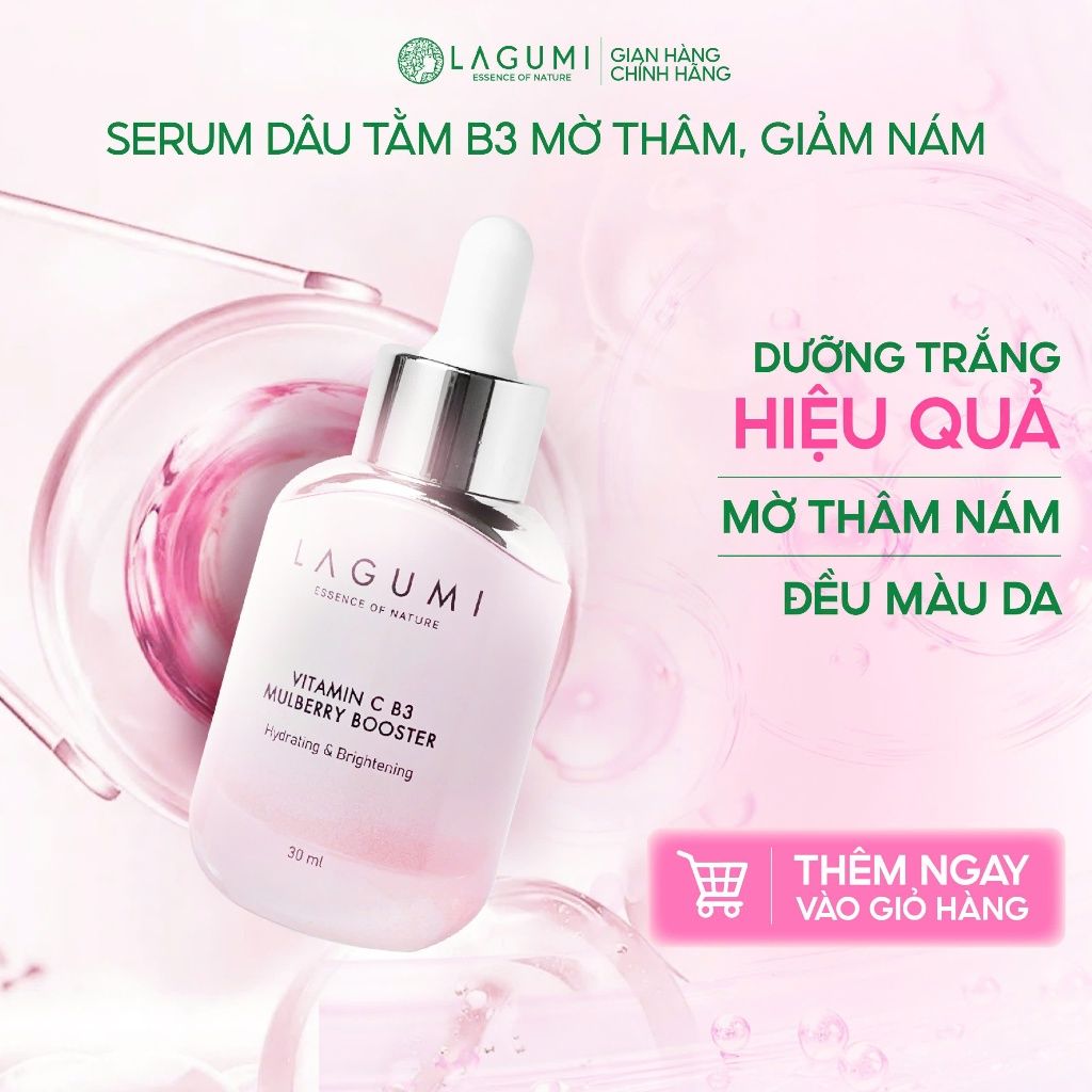 Serum Làm Trắng Da Mặt Lagumi Dâu Tằm B3 Giúp Mờ Thâm Giảm Nám