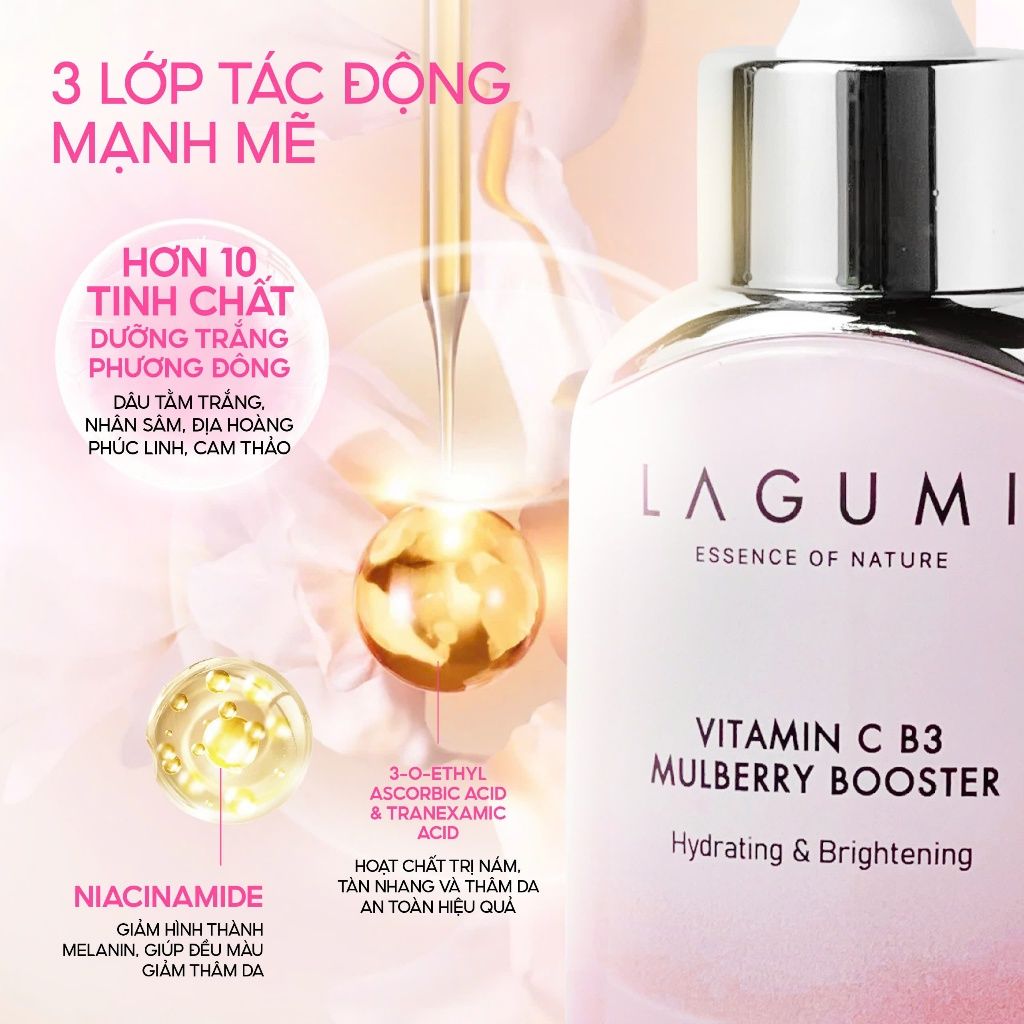 Serum Làm Trắng Da Mặt Lagumi Dâu Tằm B3 Giúp Mờ Thâm Giảm Nám