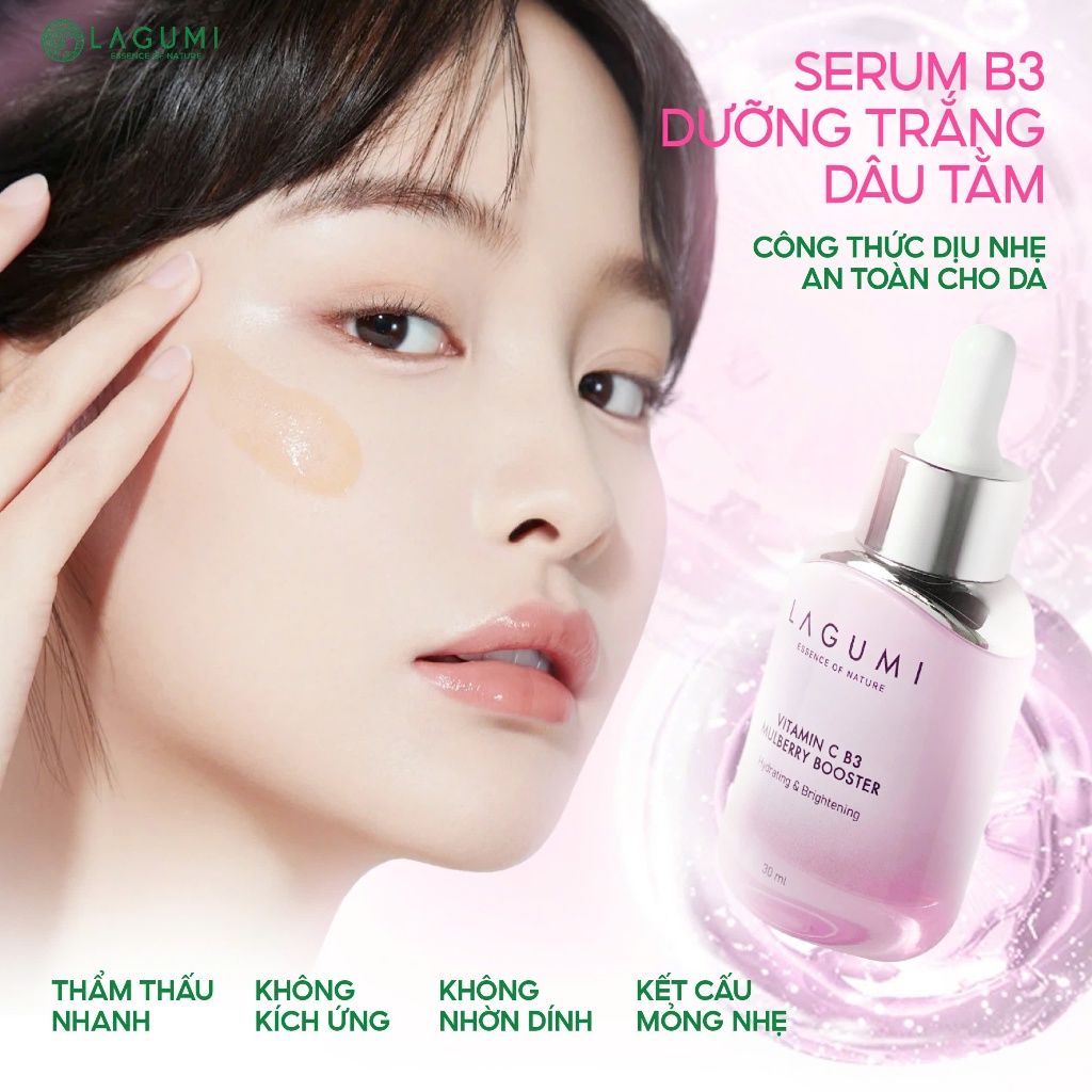 Serum Làm Trắng Da Mặt Lagumi Dâu Tằm B3 Giúp Mờ Thâm Giảm Nám