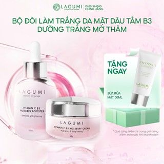 Bộ Đôi Làm Trắng Da Mặt Lagumi Dâu Tằm B3 Dưỡng Trắng Mờ Thâm Giảm Nám