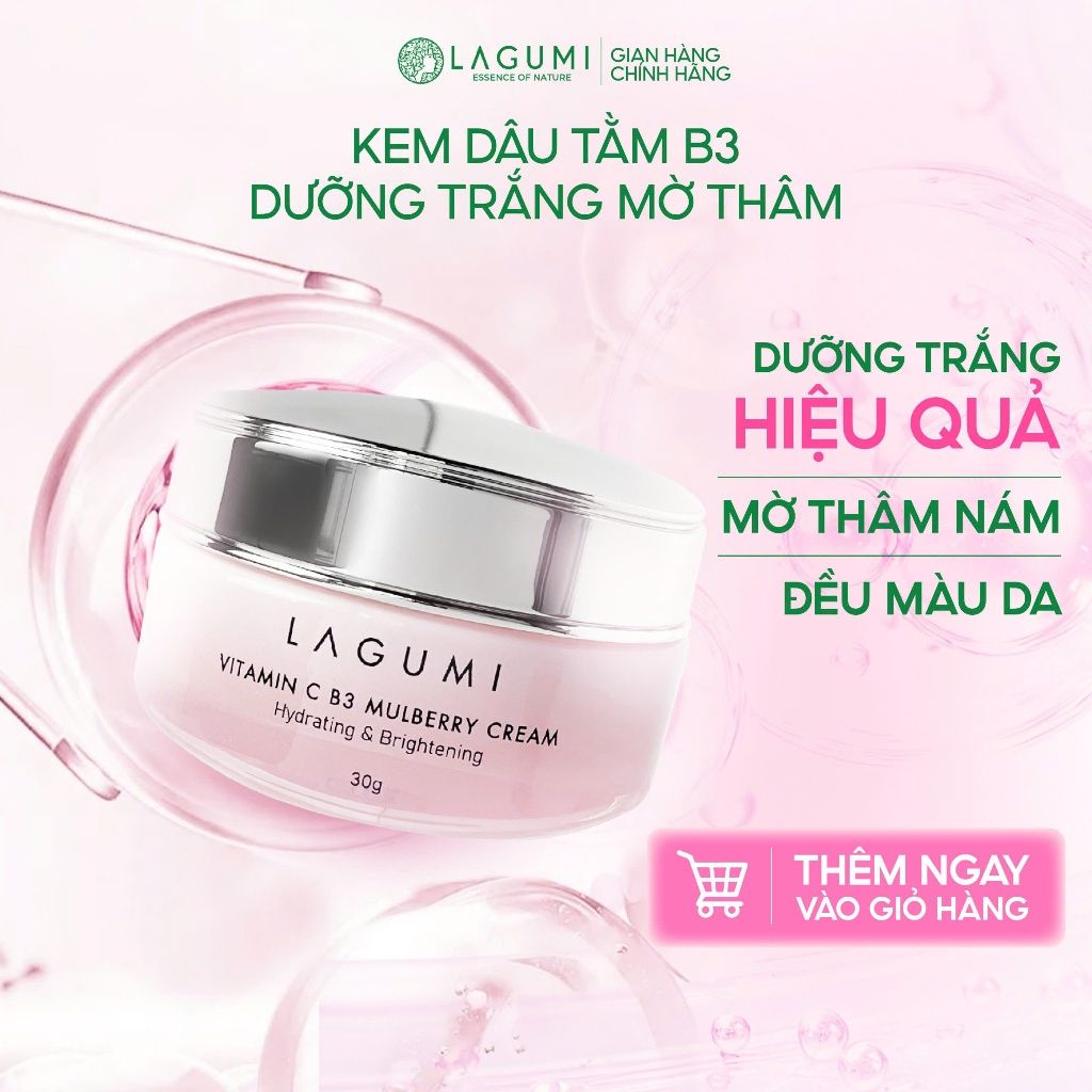 Kem Làm Trắng Da Mặt Lagumi Dâu Tằm B3 Giúp Mờ Thâm Giảm Nám