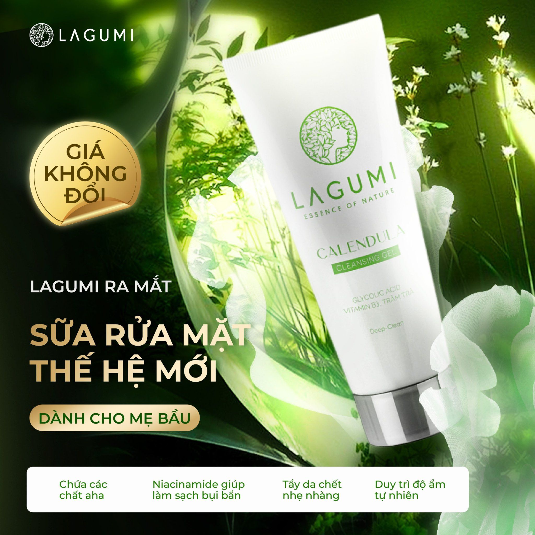Sữa rửa mặt sạch sâu ngừa mụn Lagumi Calendula Cleansing Gel 100ml