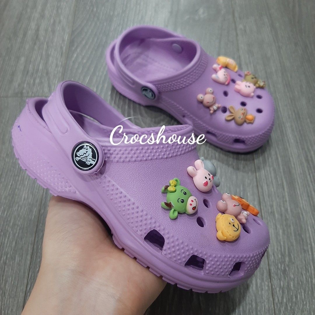Dép sục cross classic trẻ em màu tím chính hãng