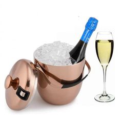 Xô đá inox Ice Bucket màu đồng