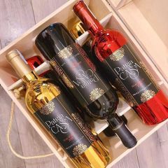 Bộ 6 chai rượu vang ngọt Patria Casa kèm hộp gỗ