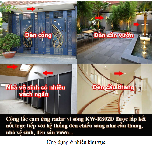 Công Tắc Cảm Ứng Vi Sóng KAWASAN RS02D1-Bh12th