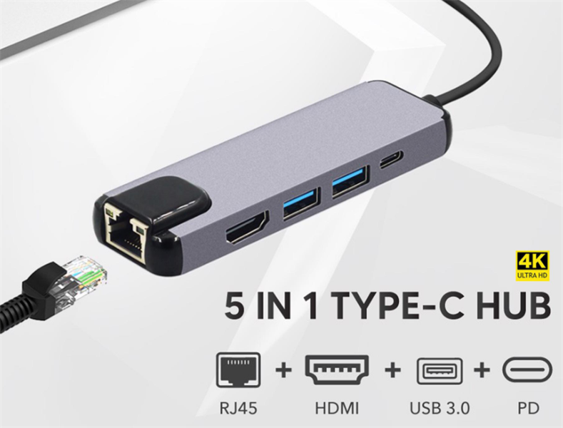 Hub Type C 5 in 1 - Bh 01 tháng