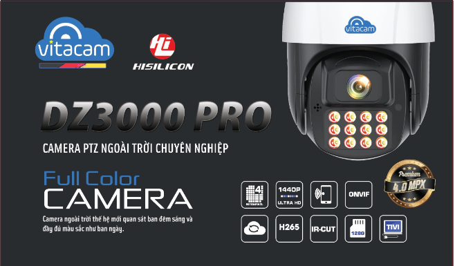 CAMERA VITACAM DZ3000 PRO 4.0MPX - BH24THÁNG