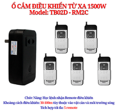 Ổ Cắm Điều Khiển Từ Xa KAWASAN TB02D-1500w-RM2C-Bh12th