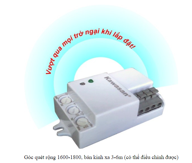 Công Tắc Cảm Ứng Vi Sóng KAWASAN RS02D1-Bh12th