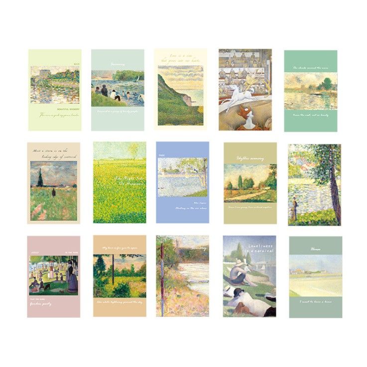 Set nhiều Thẻ ảnh, postcard Classy làm từ bìa cứng phong cách trang trí nhật ký/sách ảnh, dán tường, làm tranh Q1746