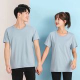  Áo đôi thun trơn UNISEX form basic vải thun mịn co giãn 4 chiều 