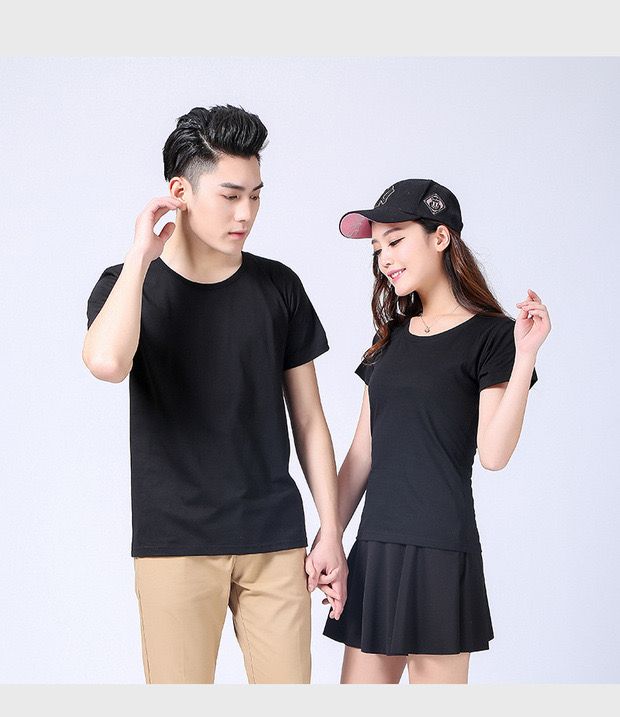  Áo đôi thun trơn UNISEX form basic vải thun mịn co giãn 4 chiều 