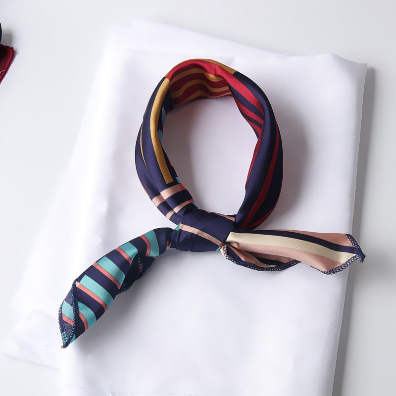 Khăn lụa vuông đi kèm túi cói 50X55cm turban bandana thời trang hàn quốc nhiều kiểu đẹp; phong cách vintage P420