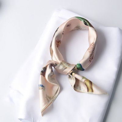 Khăn lụa vuông đi kèm túi cói 50X55cm turban bandana thời trang hàn quốc nhiều kiểu đẹp; phong cách vintage P420