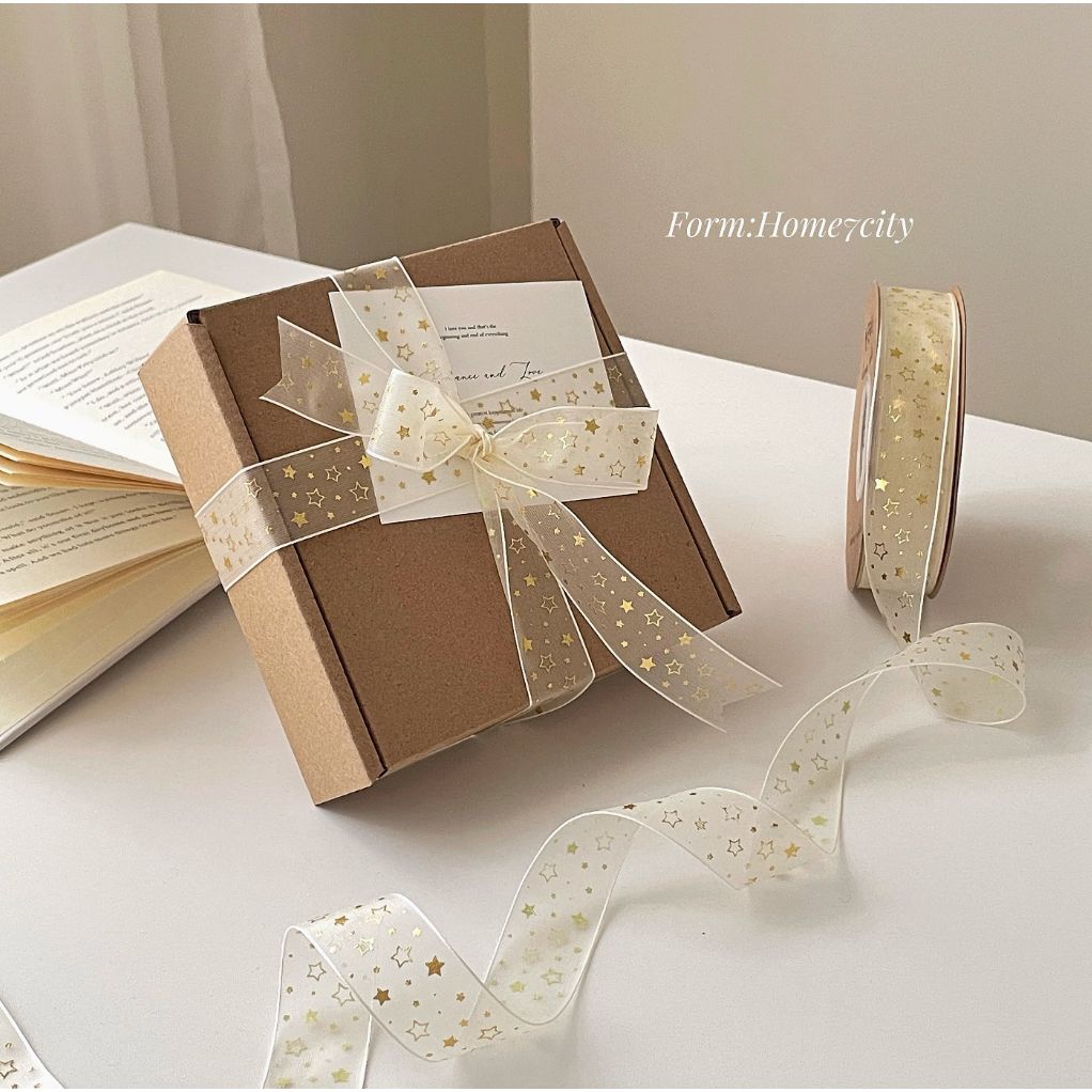 Classy Ruy băng voan 1 mét họa tiết ánh kim Q498