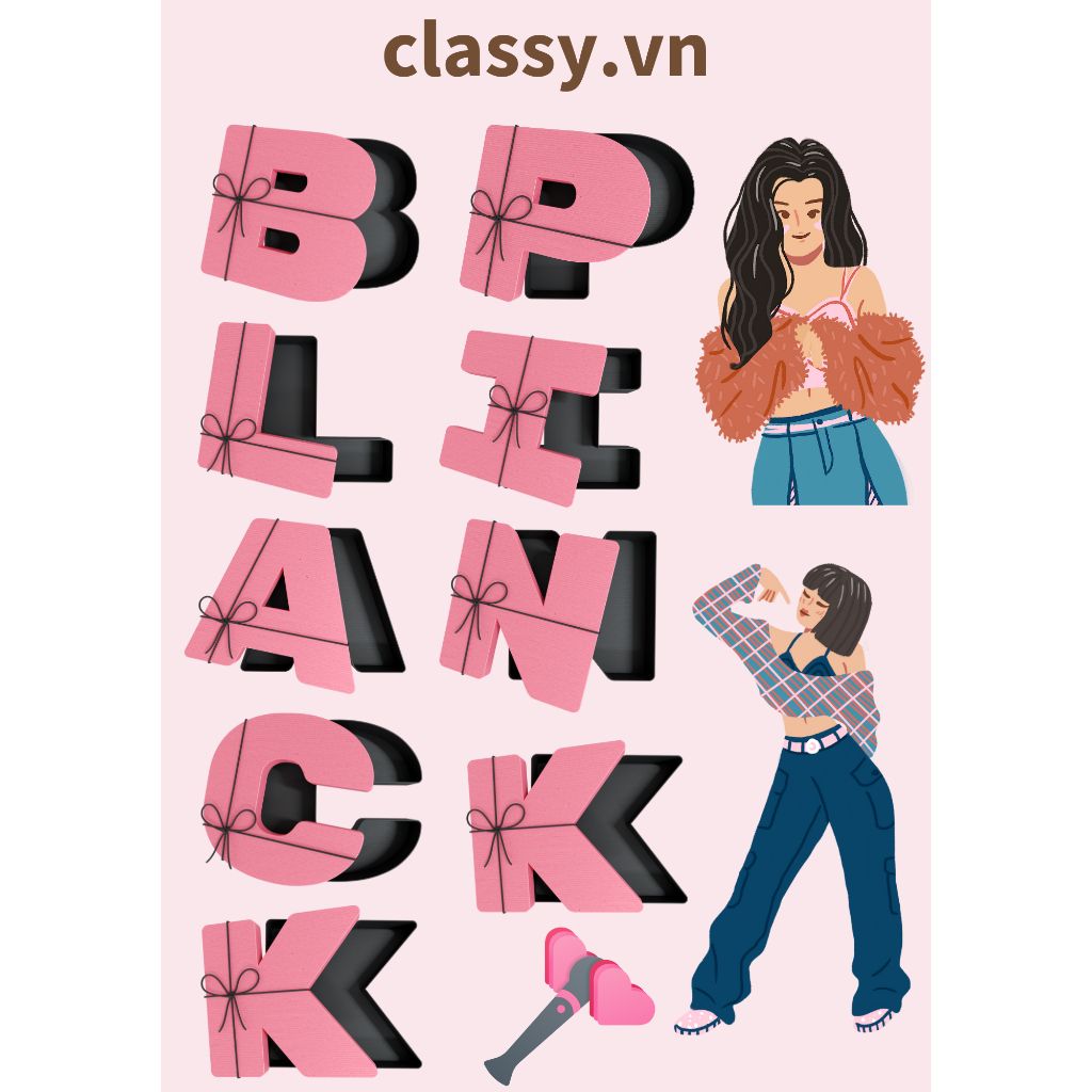 Size lớn - 10 miếng mỗi miếng 3-5cm, Hình dán, sticker trang trí Classy , dán laptop, điện thoại, sổ, bình nước PK1727