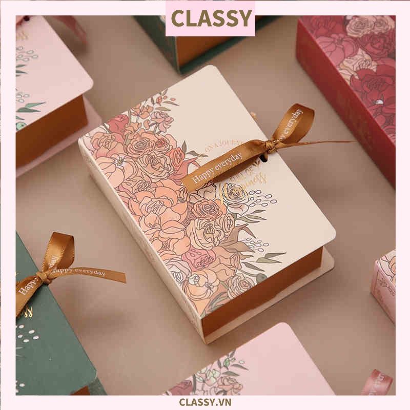 Hộp giấy đựng quà tặng gắn ruy băng Happy Every, đựng son môi, nước hoa, sô cô la Q496