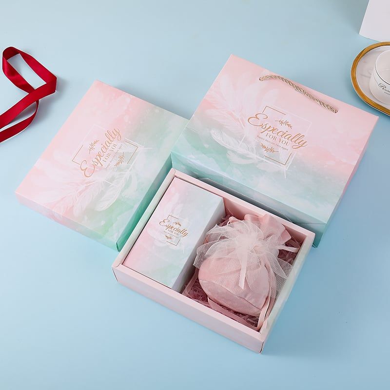 XÉ LẺ túi giấy +Hộp quà lớn quà tặng hoạ tiết đá cẩm thạch, In chữ Especially For You phong cách châu ÂU