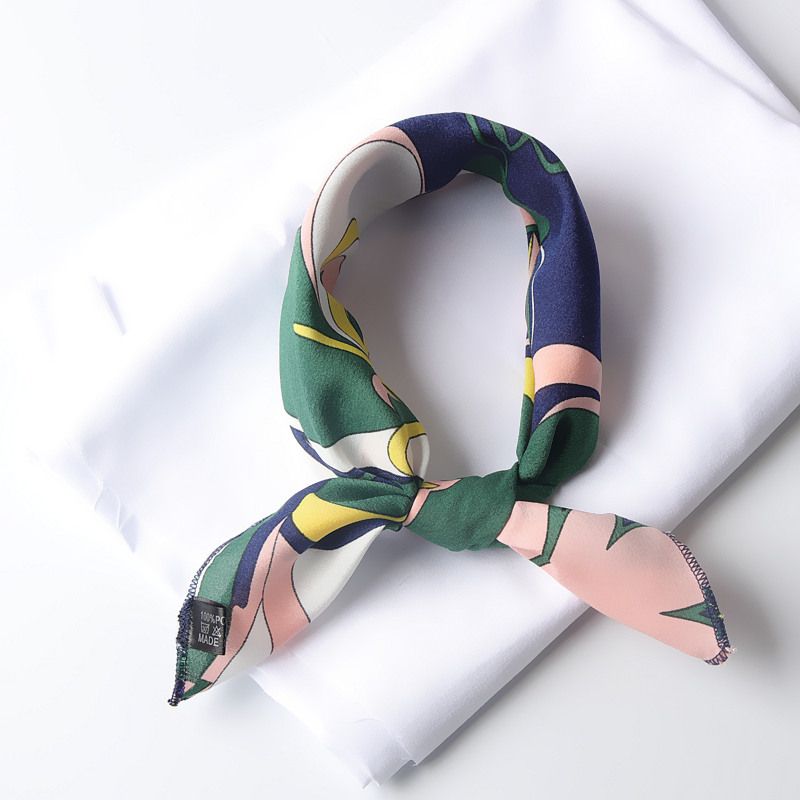Khăn lụa vuông đi kèm túi cói 50X55cm turban bandana thời trang hàn quốc nhiều kiểu đẹp; phong cách vintage P420