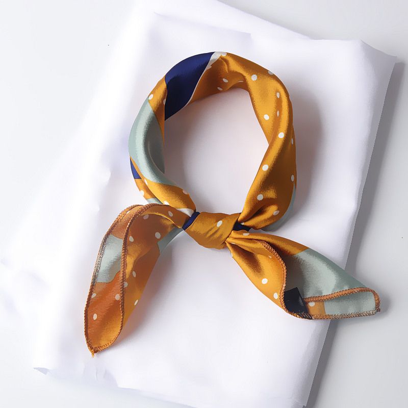 Khăn lụa vuông đi kèm túi cói 50X55cm turban bandana thời trang hàn quốc nhiều kiểu đẹp; phong cách vintage P420