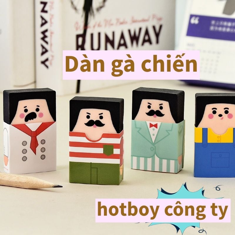  Tẩy đầu hói Giáo sư và sinh viên, Sếp và nhân viên Hoạt Hình Dễ Thương Vui Nhộn Vui Tẩy Sáng Tạo tẩy sạch vết bút chì, không gây rách giấy PK1843 