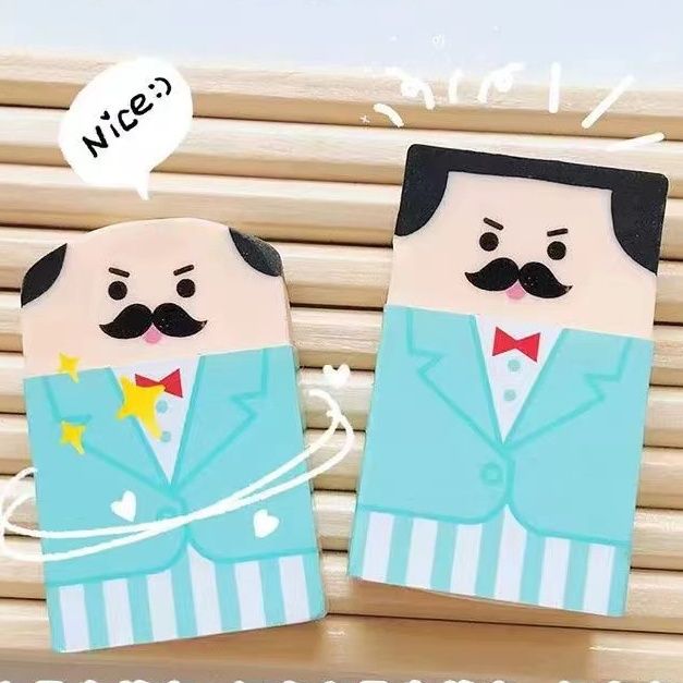 Tẩy đầu hói Giáo sư và sinh viên, Sếp và nhân viên Hoạt Hình Dễ Thương Vui Nhộn Vui Tẩy Sáng Tạo tẩy sạch vết bút chì, không gây rách giấy PK1843