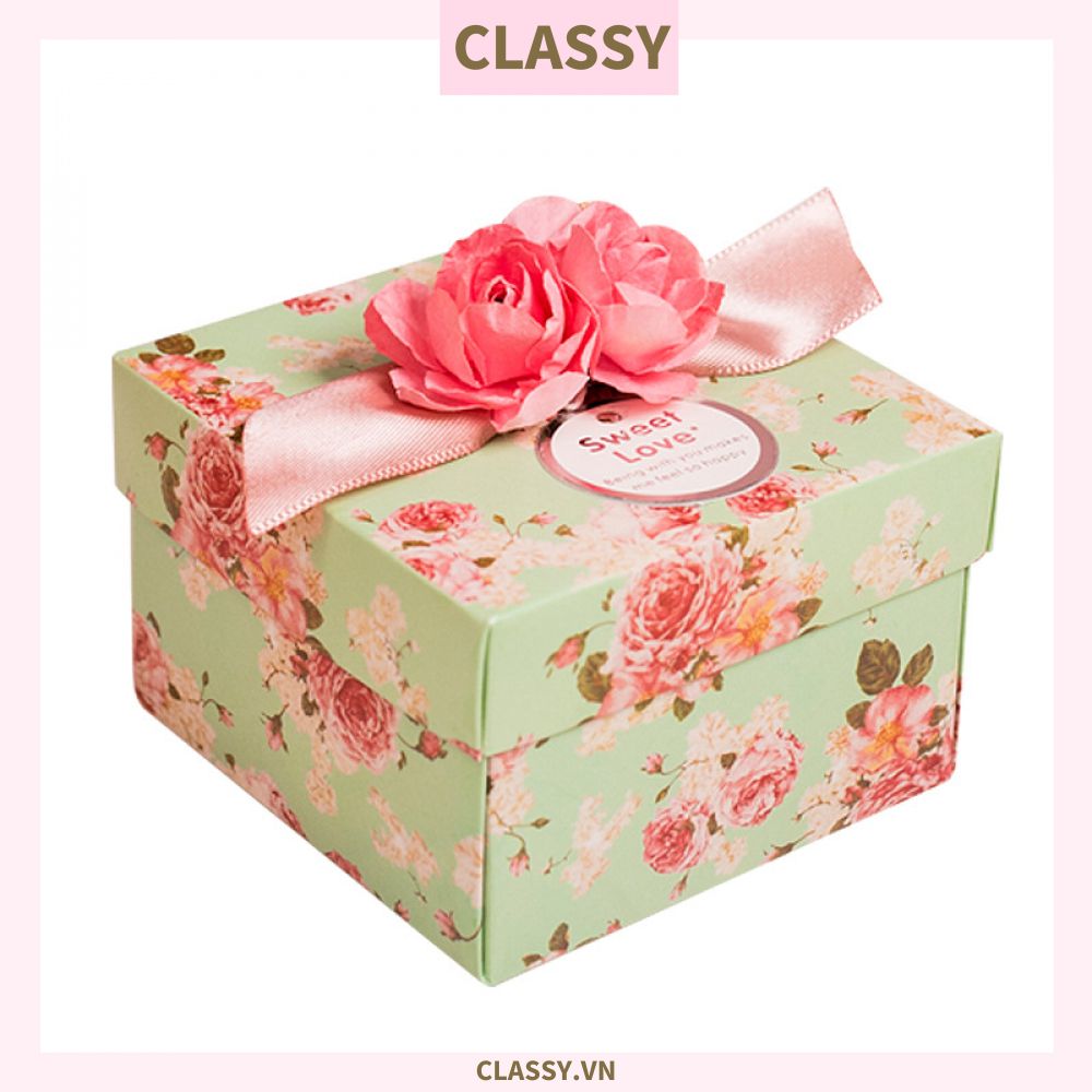  Classy Hộp quà tặng cỡ lớn gắn hoa gắn nơ sang trọng PK1381 