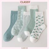  Classy Tất cổ cao, vớ cổ cao tông màu xanh hàn quốc dễ thương G1426 