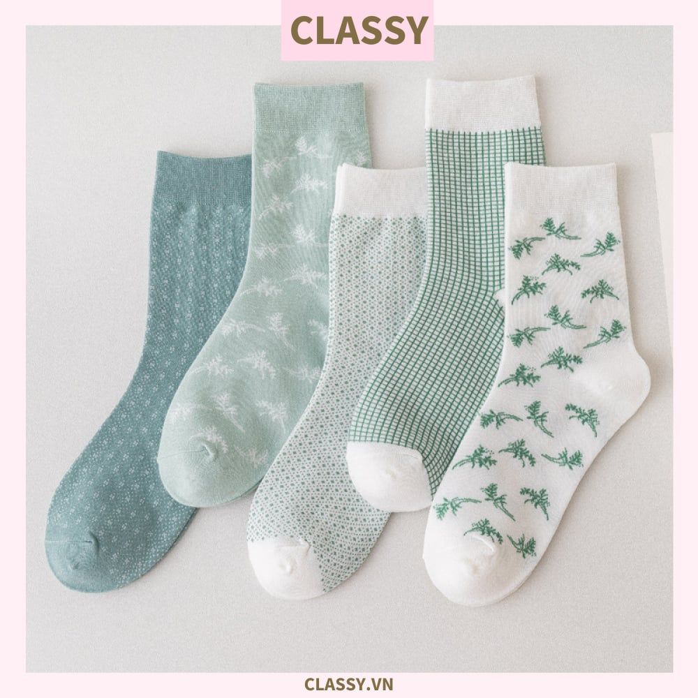  Classy Tất cổ cao, vớ cổ cao tông màu xanh hàn quốc dễ thương G1426 