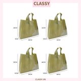  Classy Túi quai xách nhựa hoa trà chất lượng, đi shopping, làm quà tặng T1482 