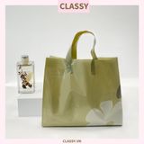  Classy Túi quai xách nhựa hoa trà chất lượng, đi shopping, làm quà tặng T1482 