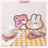  Classy Miếng lót đế ly, lót đế cốc họa tiết động vật ngẫu nhiên PK1515 