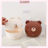  Classy Hộp nhựa đựng khăn giấy rút, họa tiết con vật đáng yêu PK1492 