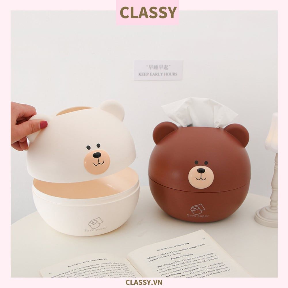  Classy Hộp nhựa đựng khăn giấy rút, họa tiết con vật đáng yêu PK1492 