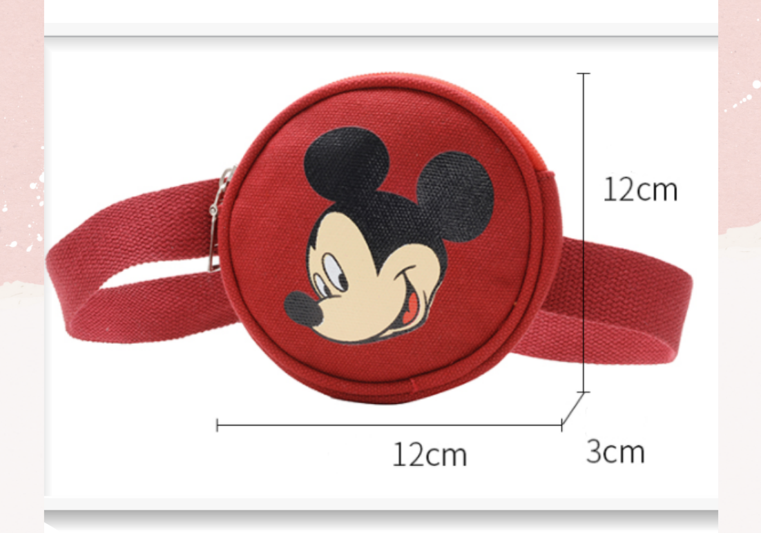  Túi đeo chéo Mickey Vải Canvas Loại cao cấp ❤️đeo hông mini siêu dễ thương cho mẹ và bé 