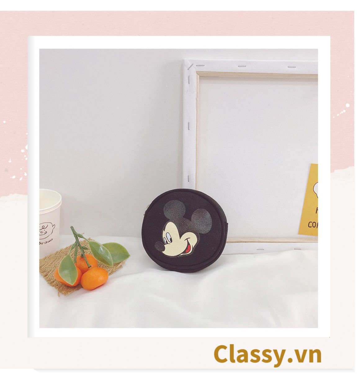  Túi đeo chéo Mickey Vải Canvas Loại cao cấp ❤️đeo hông mini siêu dễ thương cho mẹ và bé 