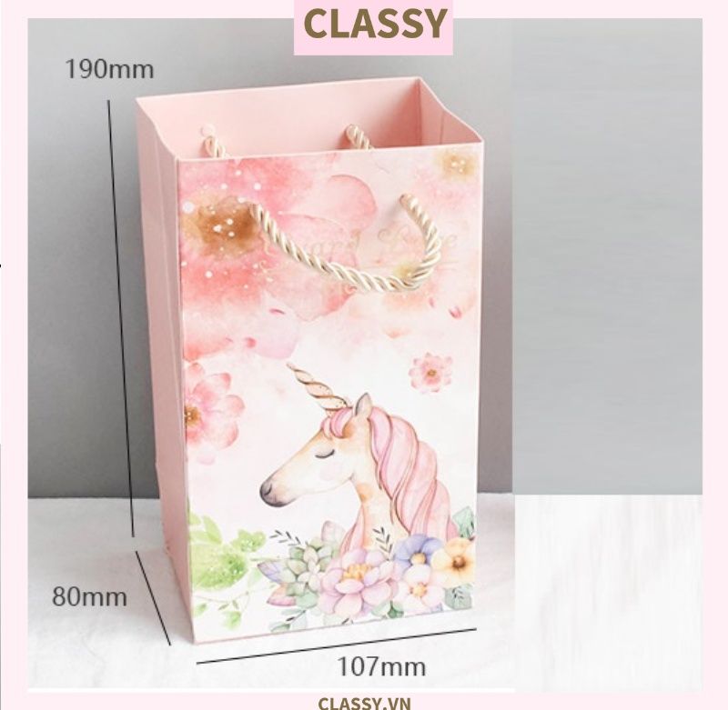 Xé lẻ Túi giấy quai xách hoặc Hộp dùng đựng đồ quà tặng trang sức, son môi, mỹ phẩm, nước hoa. hình hồng hạc, kỳ lân