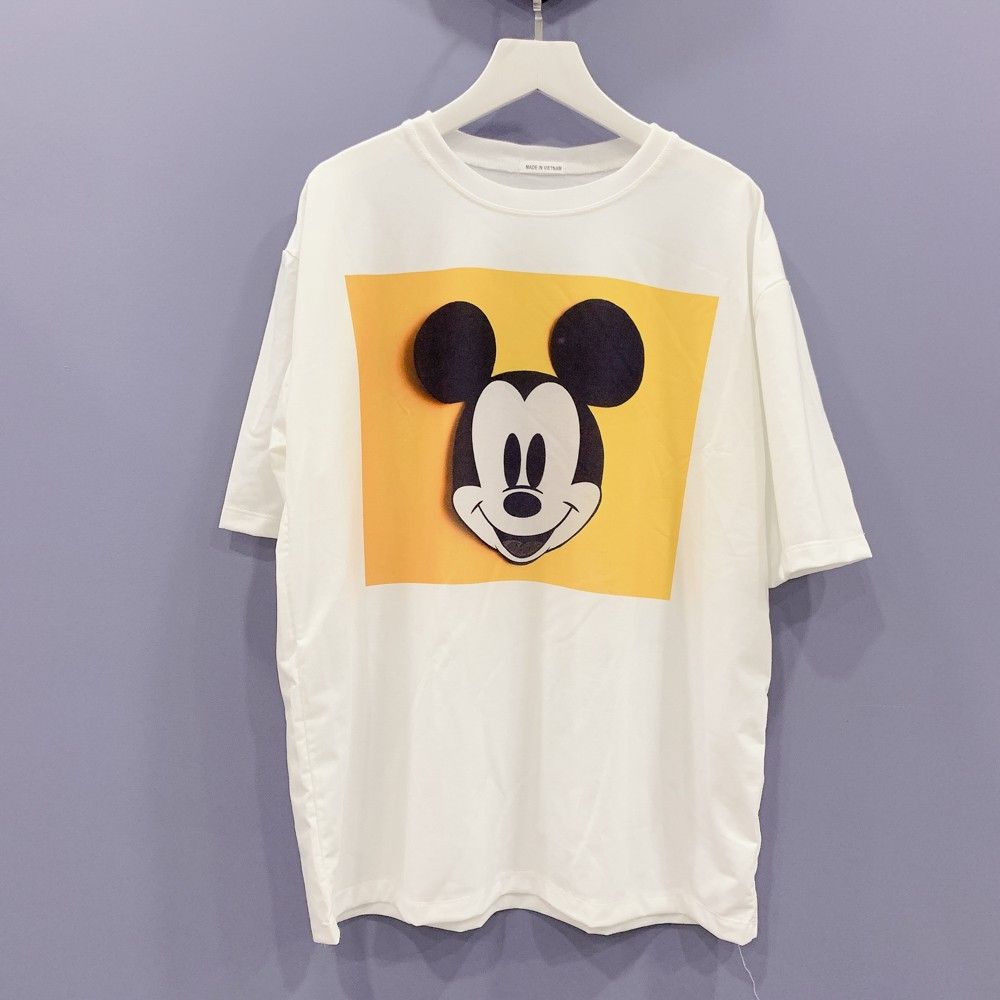 Áo thun tay lỡ form rộng Unisex (Freesize) In hình hình chuột Mickey, Áo thun thiết kế độc lạ
