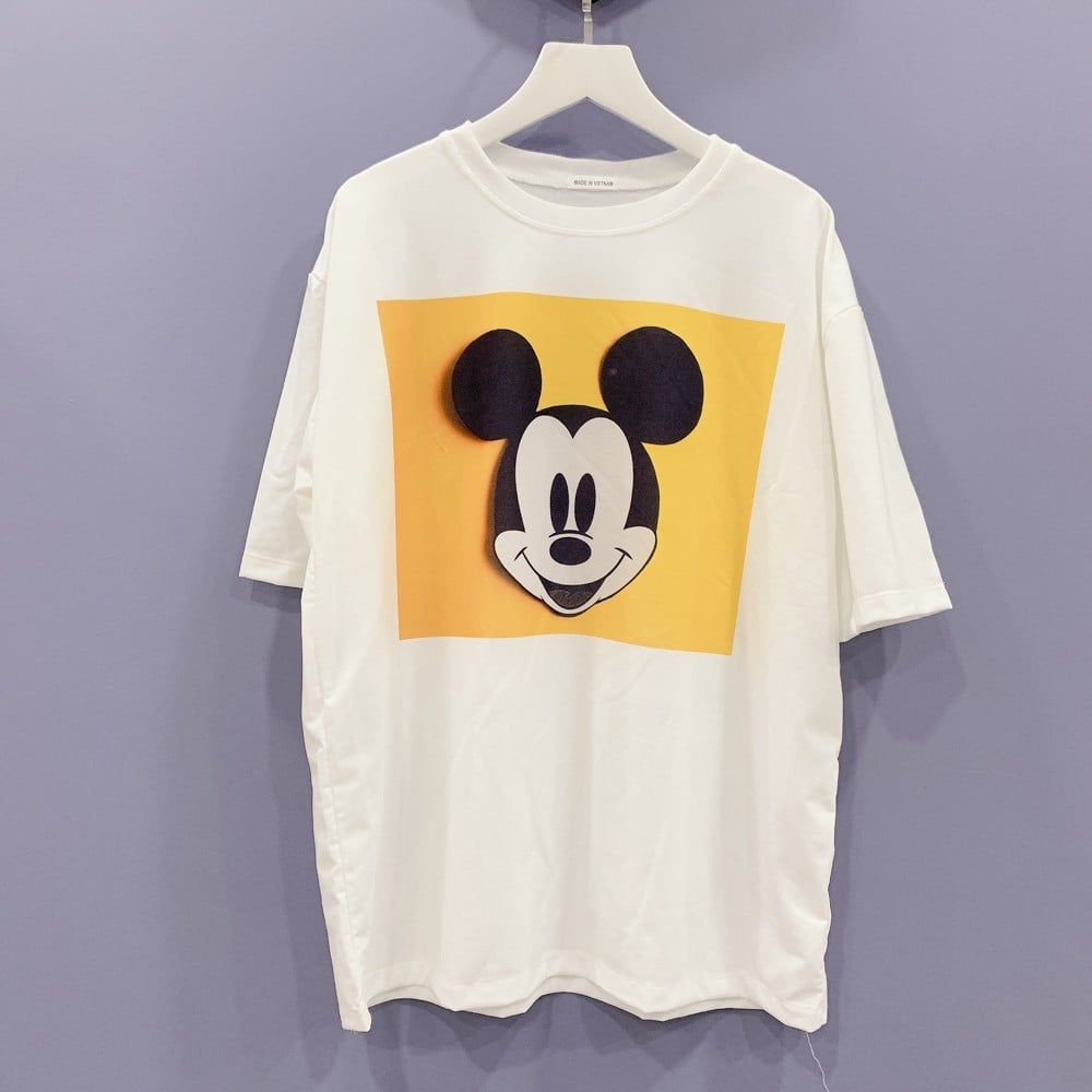 Áo thun tay lỡ form rộng Unisex (Freesize) In hình hình chuột Mickey, Áo thun thiết kế độc lạ