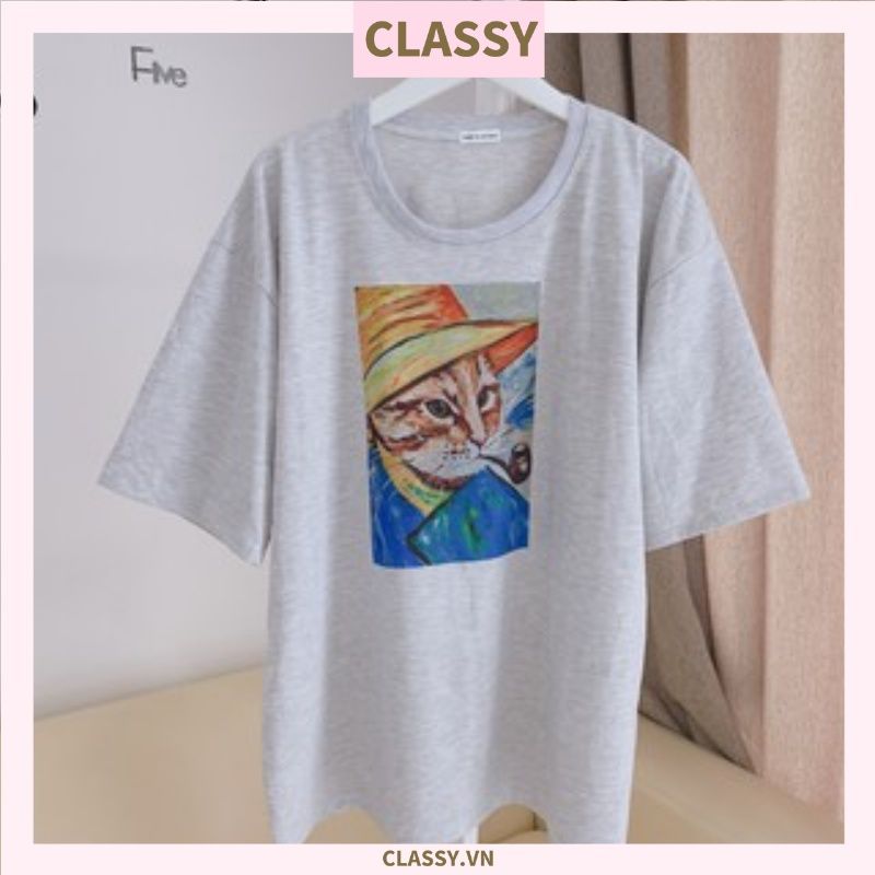 Áo thun tay lỡ form rộng Unisex (Freesize) In hình Mickey Suy tư, Áo thun thiết kế chất liệu thun co giãn 4 chiều