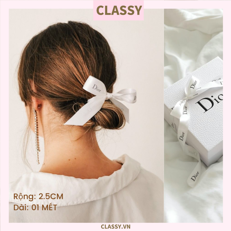  Dây ruy băng in chữ YSL, HERMES, MAC, CHANEL, DIOR 