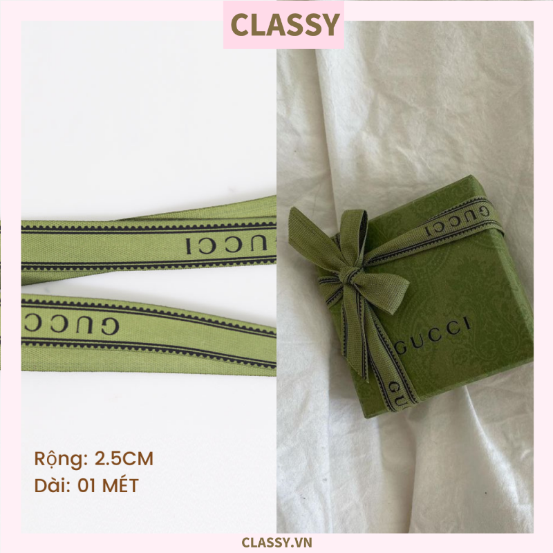 Dây ruy băng in chữ YSL, HERMES, MAC, CHANEL, DIOR