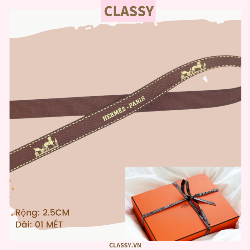 Dây ruy băng in chữ YSL, HERMES, MAC, CHANEL, DIOR