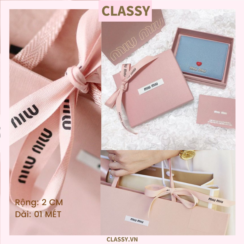 Dây ruy băng in chữ YSL, HERMES, MAC, CHANEL, DIOR