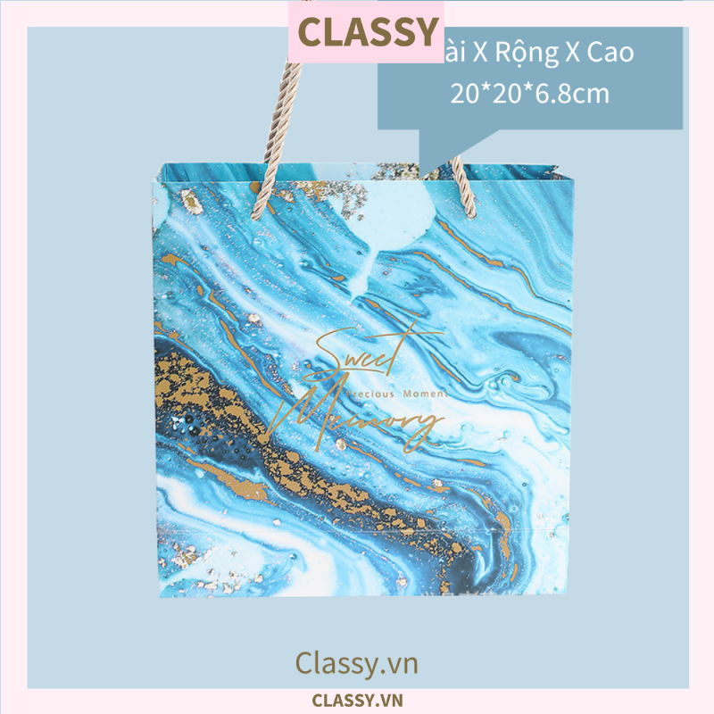 XÉ LẺ túi giấy +Hộp quà lớn quà tặng hình vuông, tự gấp, hoạ tiết vũ trụ galaxy huyền bí sang trọng Q945