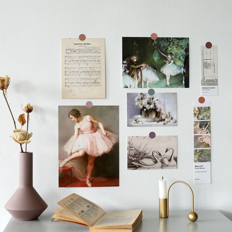 Set nhiều Thẻ ảnh, postcard Classy làm từ bìa cứng phong cách trang trí nhật ký/sách ảnh, dán tường, làm tranh Q1746