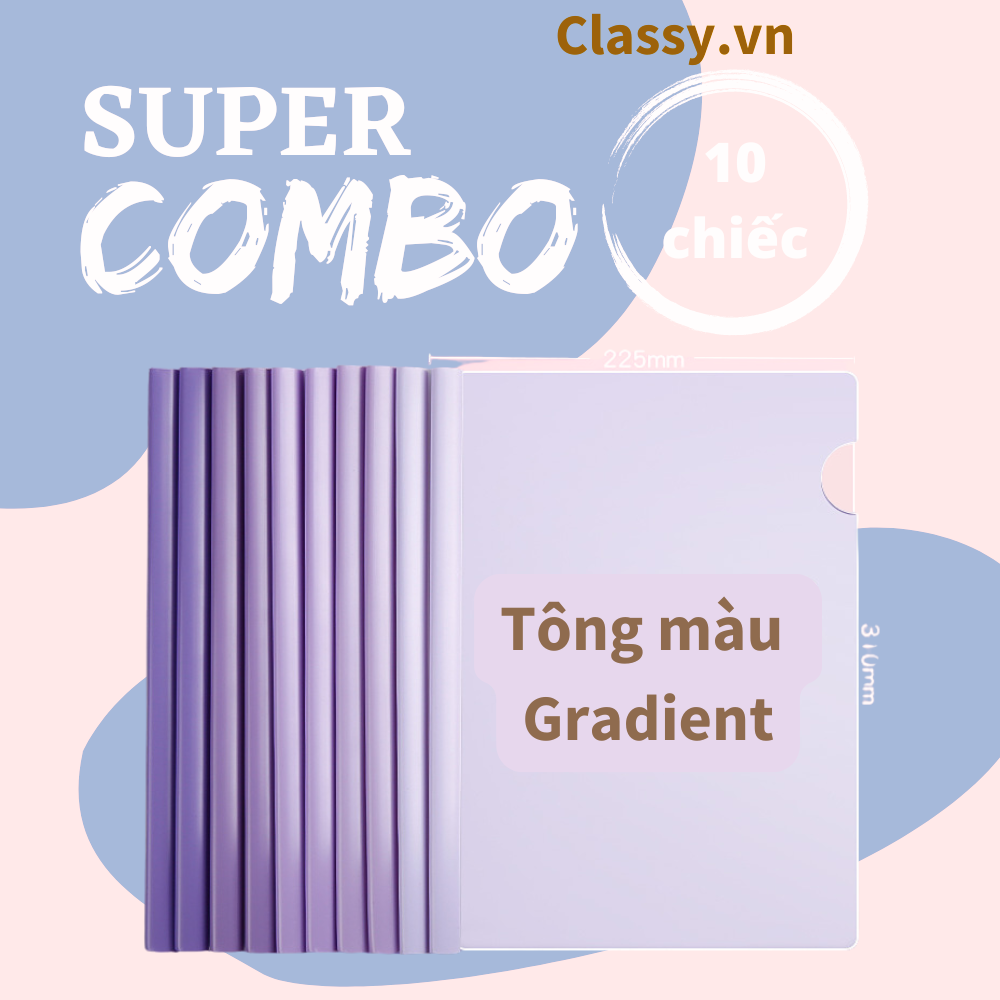 COMBO 10 chiếc Kẹp tài liệu, rút gáy kẹp giấy Bìa kẹp tài liệu a4 (10 cái ) PK1708