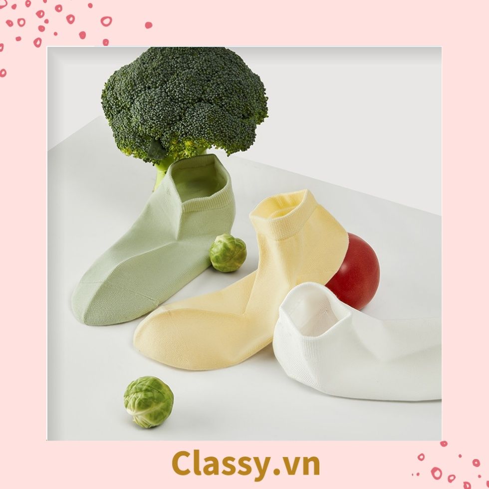 Classy Tất cổ ngắn, vớ cổ ngăn cotton dày dặn, phù hợp cả nam và nữ G1406
