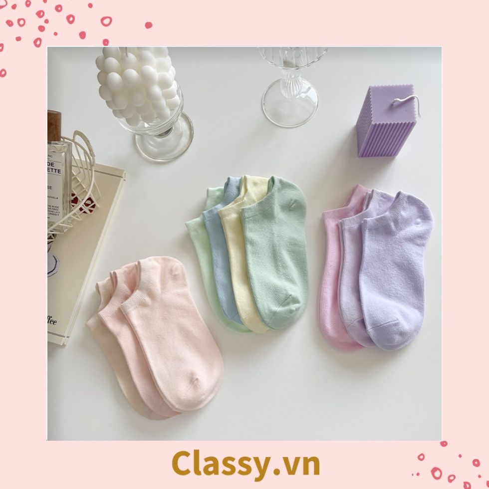 Classy Tất cổ ngắn, vớ cổ ngăn cotton dày dặn, phù hợp cả nam và nữ G1406
